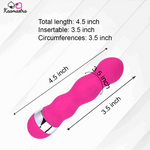 Load image into Gallery viewer, Dimensions of Mini Clit Stimulating Wand - 4.5 inch length, 3.5 inch insertable, 3.5 inch circumference