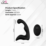 Load image into Gallery viewer, Product specifications: 7-inch prostate massager with 5.5-inch insertable length