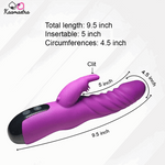Load image into Gallery viewer, Kaamastra rabbit vibrator measurements - 9.5 inch total length, 5 inch insertable, 4.5 inch circumference
