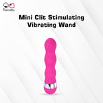 Load image into Gallery viewer, Mini Clit Stimulating Vibrating Wand in pink with chrome base
