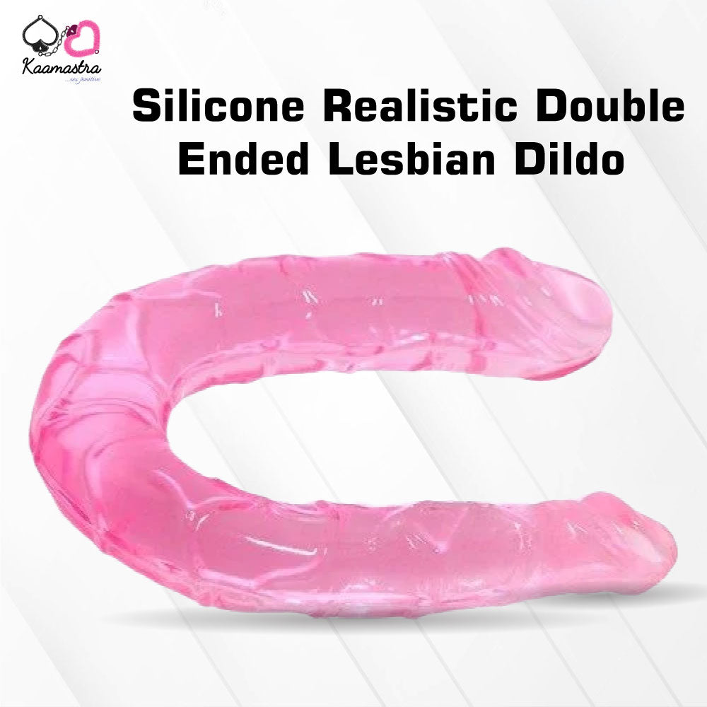 Kaamastra Double-Ended Lesbian Dildo - 10-inch realistic silicone toy for couples