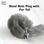 Load image into Gallery viewer, Steel butt plug with tail
