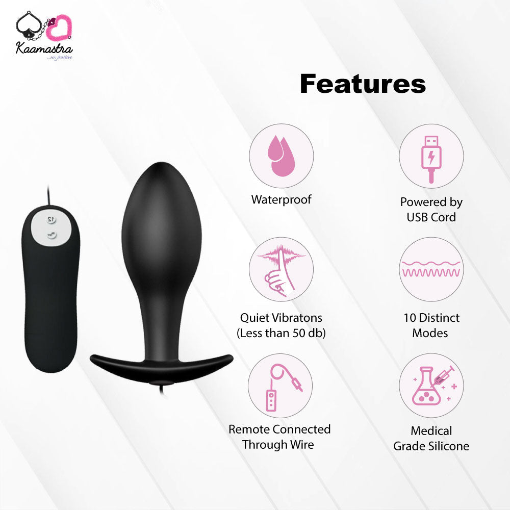 Anal plug features - waterproof, 10 modes, medical silicone