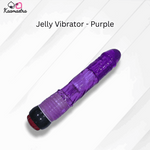 Load image into Gallery viewer, Purple jelly vibrator on a white background with 'Kaamastra' branding.
