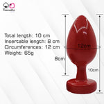 Load image into Gallery viewer, A collection of anal butt plugs in various colors, each featuring a crystal jewel at the base. The plugs are designed in a smooth, egg-shaped form.

